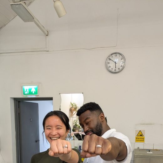 Hui Zhen and Peter's platinum wedding rings